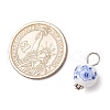 Handmade Flower Printed Porcelain Ceramic Pendants PALLOY-JF03928-3