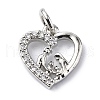 Brass Micro Pave Cubic Zirconia Charms ZIRC-F131-08P-1