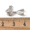 Brass Micro Pave Cubic Zirconia Ice Pick Pinch Bails KK-D324-42P-3