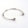 Tarnish Resistant 304 Stainless Steel Cuff Torque Bangles BJEW-L523-67P-1
