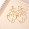 Finger Heart Alloy Stud Earrings FS-WG92D94-01-3