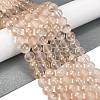 Frosted Transparent Glass Bead Strands X1-GLAA-P065-8mm-05-1