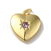 Rack Plating Brass Micro Pave Cubic Zirconia Pendants KK-R158-01D-G-1