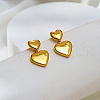 Stylish Stainless Steel Heart Dangle Stud Earrings BA0238-4