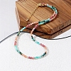 Bohemian Style Natural African Turquoise(Jasper) & Rhodonite & Red Aventurine & Aquamarine Faceted Round Beaded Necklaces for Women EF1114-3