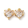 Brass Micro Pave Cubic Zirconia Pendants KK-F898-04G-1