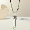 Ethnic Style Butterfly Alloy & Porcelain Beads Pendant Long Necklaces for Women FS-WG12891-10-1