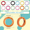   24Pcs 12 Colors Zinc Alloy Spring Gate Rings FIND-PH0017-35-2