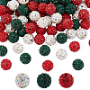  120Pcs 3 Colors Pave Disco Ball Beads RB-PH0001-42-1