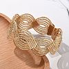 Electrophoresis Iron Cuff Bangles for Women BJEW-M057-02G-5