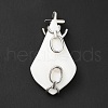 Natural White Shell Pendants SSHEL-G025-01P-3