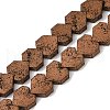 Electroplated Natural Lava Rock Beads Strands G-K388-04B-05-3
