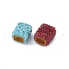 Rhinestone Clay Pave Brass Beads KK-P305-07A-G-2