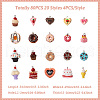 Beadthoven 80Pcs 20 Styles Opaque Resin Pendants RESI-BT0001-26-4