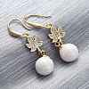 Brass Micro Pave Clear Cubic Zirconia Dangle Earrings EJEW-F362-09G-2