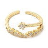 Brass Micro Pave Cubic Zirconia Rings for Women RJEW-E295-18G-2