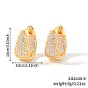Brass Cubic Zirconia U-shaped Hoop Earrings YK3626-4-1