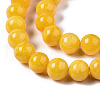 Natural Dyed Yellow Jade Gemstone Bead Strands X-G-R271-8mm-Y07-4