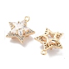 Brass Micro Pave Clear Cubic Zirconia Pendants KK-M102-29G-2