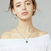 ANATTASOUL 2Pcs 2 Colors Dyed Natural Agate Heart Pendant Necklaces Set with Stainless Steel Cable Chains NJEW-AN0001-71-6