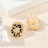 Brass Micro Pave Clear Cubic Zirconia Stud Earrings EJEW-P301-06G-3