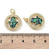 Brass Micro Pave Clear Cubic Zirconia Pendants KK-L213-039G-01-3