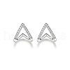 S925 Silver Micro-Inlaid Zircon Triangle Stud Earrings Simple Fashion Accessories GY6327-1
