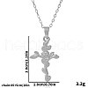 Stainless Steel Rose Flower Cross Pendant Necklaces for Women VU6058-1-1