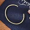 Clear Cubic Zirconia Open Cuff Bangle BJEW-M231-07G-4
