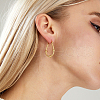Minimalist Brass Oval Hoop Earrings QO8970-1