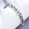 304 Stainless Steel Rectangle Link Chain Bracelets for Women Men BJEW-R018-20P-3