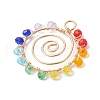 Chakra Baking Paint Glass Pendant PALLOY-JF02745-02-3