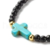 Infinity & Cross Braided Bead Bracelets Set for Girl Women BJEW-JB06957-8
