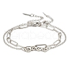 Tarnish Resistant 304 Stainless Steel Paperclip Chains & Cable Chain Bracelet Sets AJEW-U005-05C-P-1