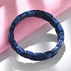 Sqaure Natural Lapis Lazuli Beads Stretch Bracelets for Women Men BJEW-C097-06M-1