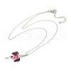 Alloy and Glass Pendant Necklaces PW-WG44FA7-01-1