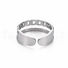 Non-Tarnish 304 Stainless Steel Curb Chain Shape Cuff Ring RJEW-N038-037P-2