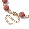 Dyed Natural Lava Rock Round Beaded Chain Bracelet Making AJEW-JB01206-03-3
