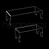 AHADERMAKER 2Pcs 2 Styles Rectangle Transparent Acrylic Display Riser Stand Shelf ODIS-GA0001-44-7