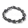 Round & Tiger Head Synthetic Non-magnetic Hematite Beaded Stretch Bracelets for Women BJEW-Q345-06-1