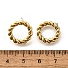 Ion Plating(IP) 304 Stainless Steel Twist Rope Ring Stud Earrings for Woman EJEW-N097-006LG-3