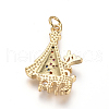 Brass Micro Pave Cubic Zirconia Pendants ZIRC-L085-15G-2