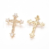 Brass Micro Pave Clear Cubic Zirconia Pendants ZIRC-G152-51G-2