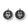 304 Stainless Steel Black Enamel Charms STAS-M102-17P-05-1