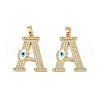 Brass Micro Pave Cubic Zirconia Pendants KK-H072-04G-1