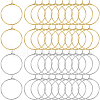 SOFPLATE 200Pcs 2 Colors Brass Wine Glass Charm Rings KK-SP0001-32A-1
