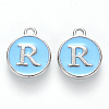 Platinum Plated Alloy Enamel Charms X-ENAM-S118-04R-P-1