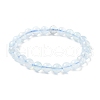 Natural Aquamarine Round Bead Stretch Bracelets for Men Women BJEW-U034-01C-02-4