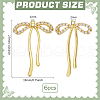 BENECREAT 6Pcs Brass with Rhinestone Pendants KK-BC0014-26G-2