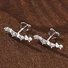 925 Sterling Silver Clear Cubic Zirconia Stud Earrings EJEW-Q032-01G-P-2